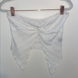 Shein White Textured Crop Top | M